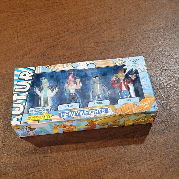 Futurama Series 1 Heavyweights Die Cast 4 x Figure Box Set, Leela Fry Bender New - Picture 11 of 11